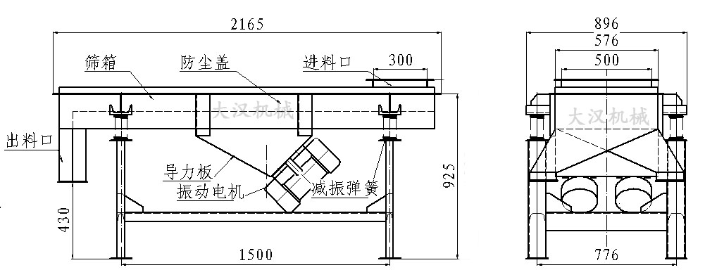 直線振動篩結(jié)構圖